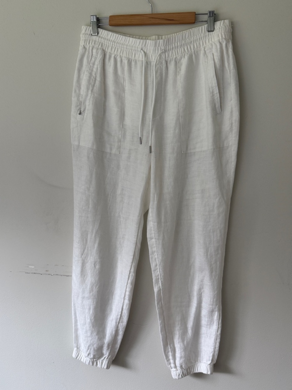 New Athleta White Linen Joggers - Size 10
